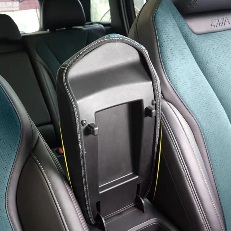 Фото Автомобильный подлокотник, чехол для Geely Monjaro, кожаный замшевый центральный подлокотник, защитные аксессуары для модификации салона автомобиля №2