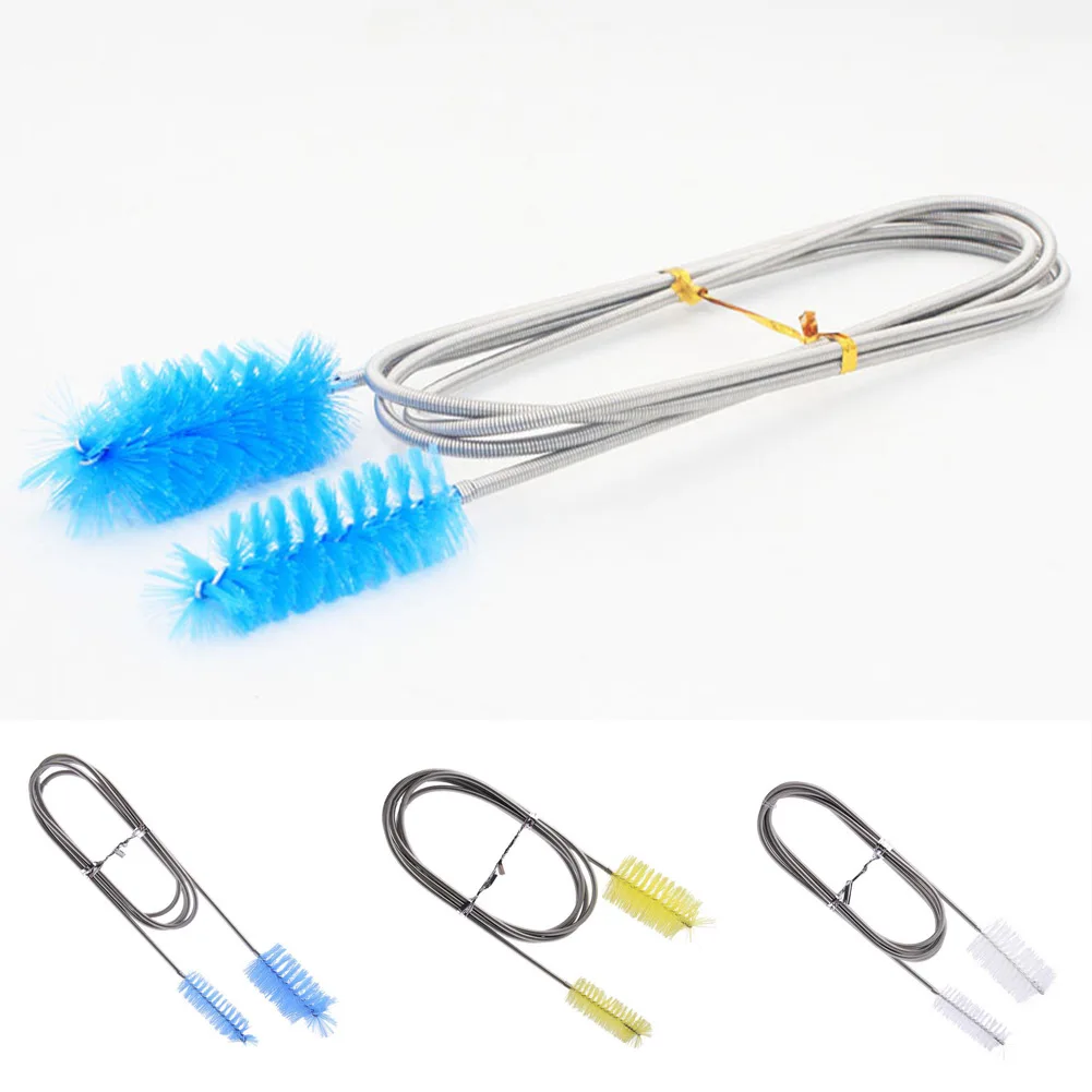 

155CM Aquarium Filter Tube Cleaning Brush 155 Cm 304 Stainless Steel Spring + Nylon Bristle Fish Tank Hose Brush