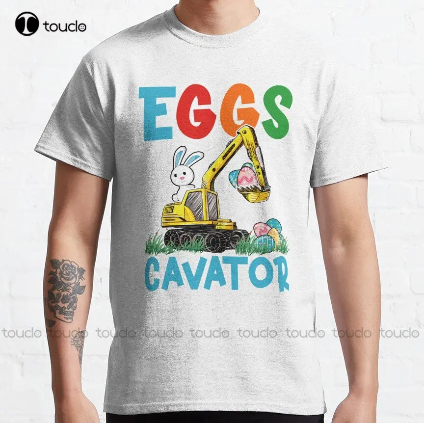 

Классическая футболка Eggscavator Счастливой Пасхи с забавным экскаватором охотничьим яйцом, Оригинальная футболка Aldult для подростков, унисекс, футболки с цифровой печатью