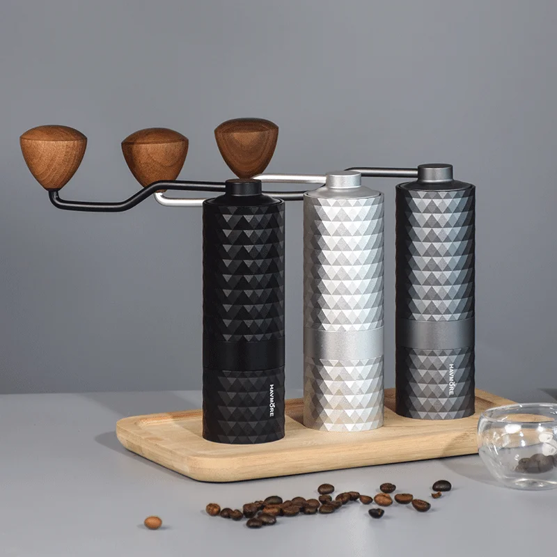 

Manual Coffee Grinder Stainless Steel Professional Double Bearing Adjustable Hand Burr Coffee Bean Grinding