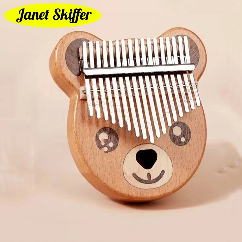 

Деревянное пианино Kalimba с большим пальцем, 17 тонов, клавиатурная машинка, инструмент, произношение, креативная Музыкальная шкатулка с отвер...