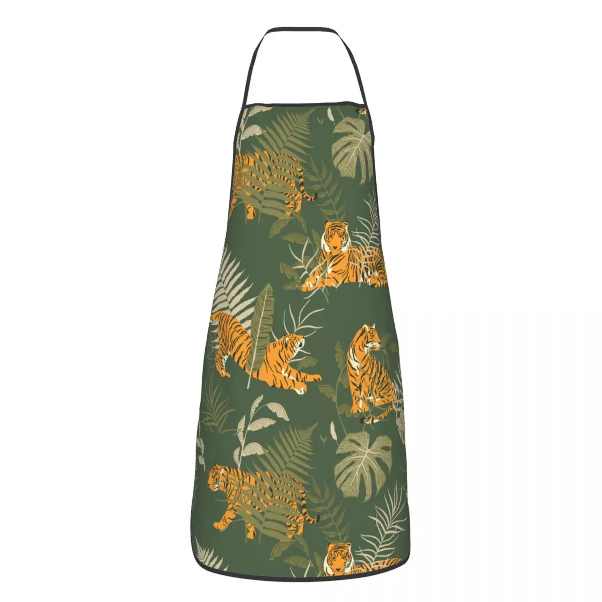 

Wild Animal Style Tiger Kitchen Household Aprons Anti-greasy Pinafore for Manicurist BBQ Dinner Party