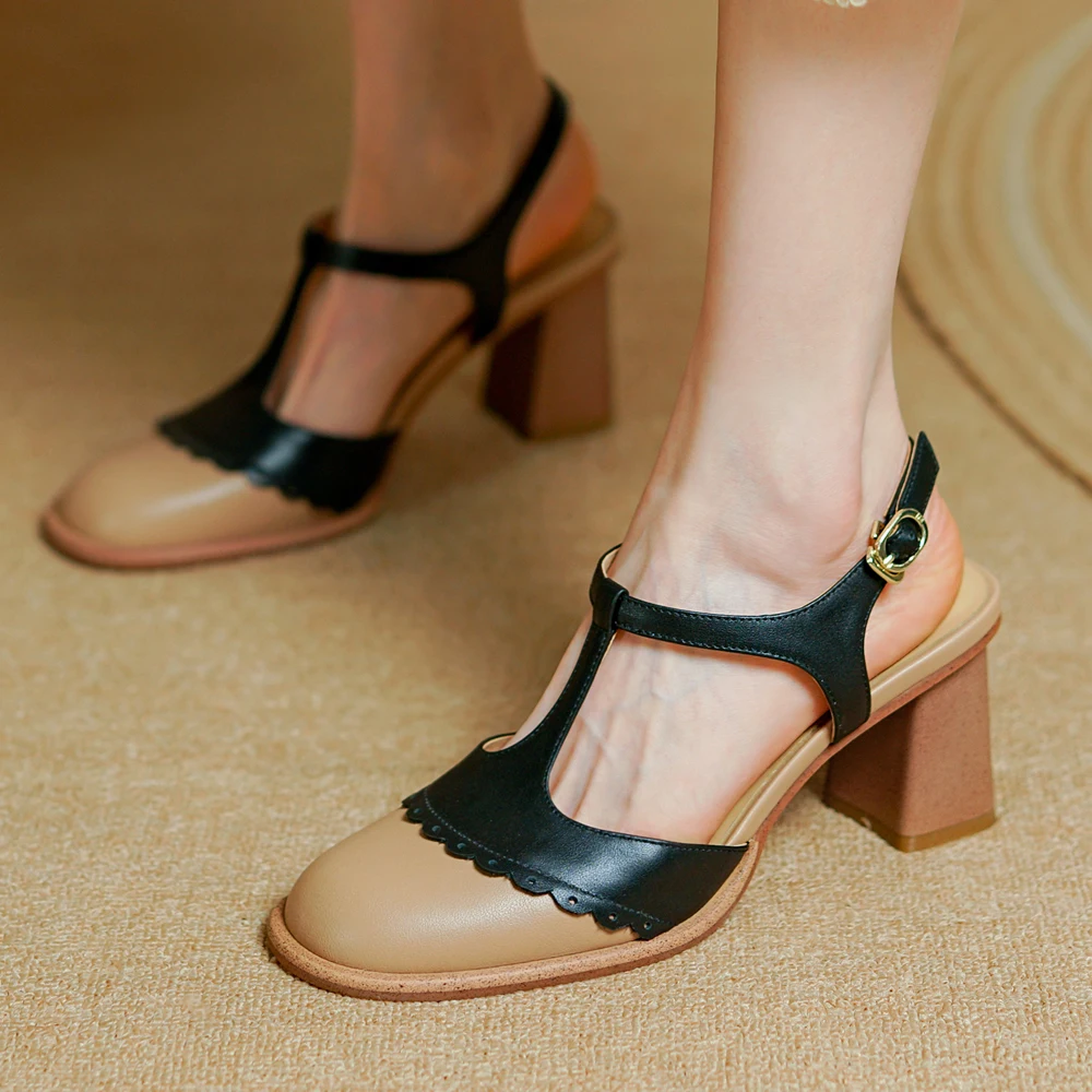 

Модная летняя обувь 2022 женская;женские босоножки из натуральной кожи 100%;туфли с закрытым носом на высоком каблуке;женские сандалии кожаные;...