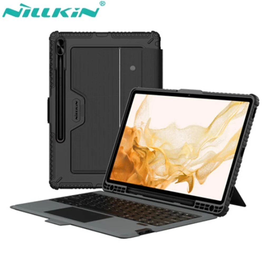 NILLKIN For Samsung Galaxy Tab S8 Keyboard Case TouchPad Smart Protective Case Tablet Bluetooth Keyboard For S8 Plus/S7 Plus