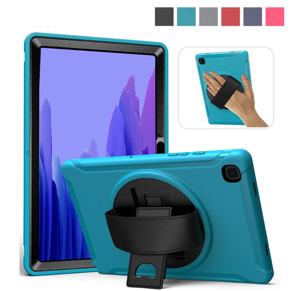 

Case For Samsung Galaxy Tab A7 10.4 inch 2020 SM-T500 SM-T505 Kids Safe Shockproof PC + TPU Combo Hand Strap Stand Tablet Cover