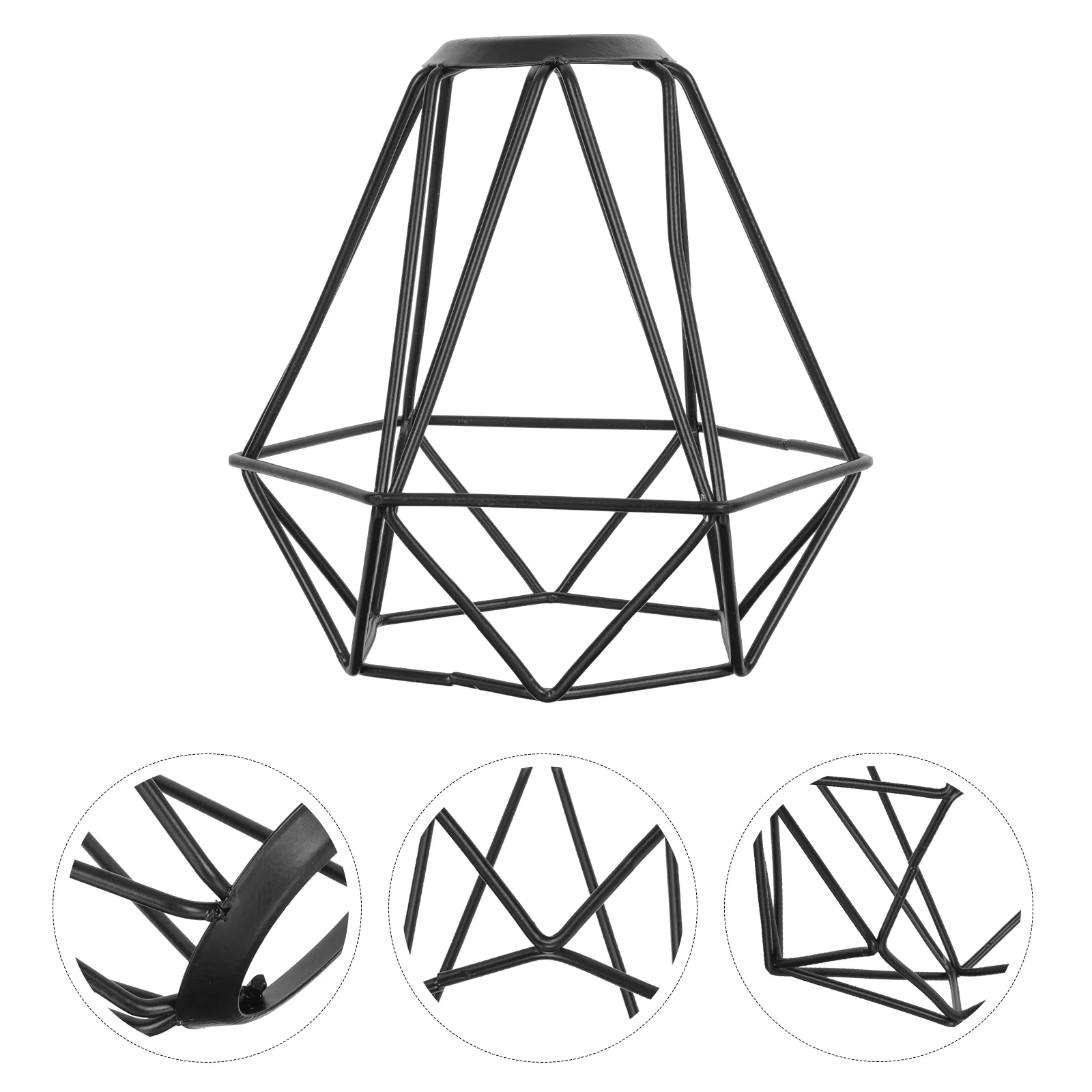 

Lampshade Light Cover Rattan Ceiling Fan Accessory Iron- Retro Decor Table Shield