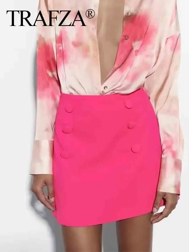 

Женская короткая мини-юбка на пуговицах, с высокой талией