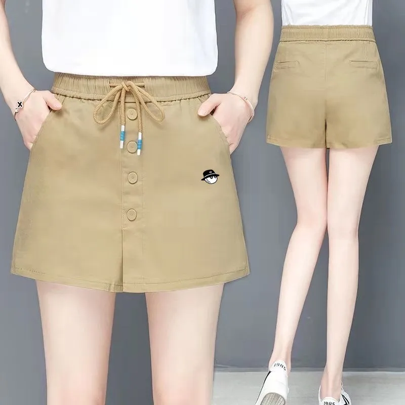 High-quality Women's Summer Wide Leg Pants Women's Golf Wear Skirt Outdoor Sports Loose Slim Golf Shorts Elastic Safety Pants