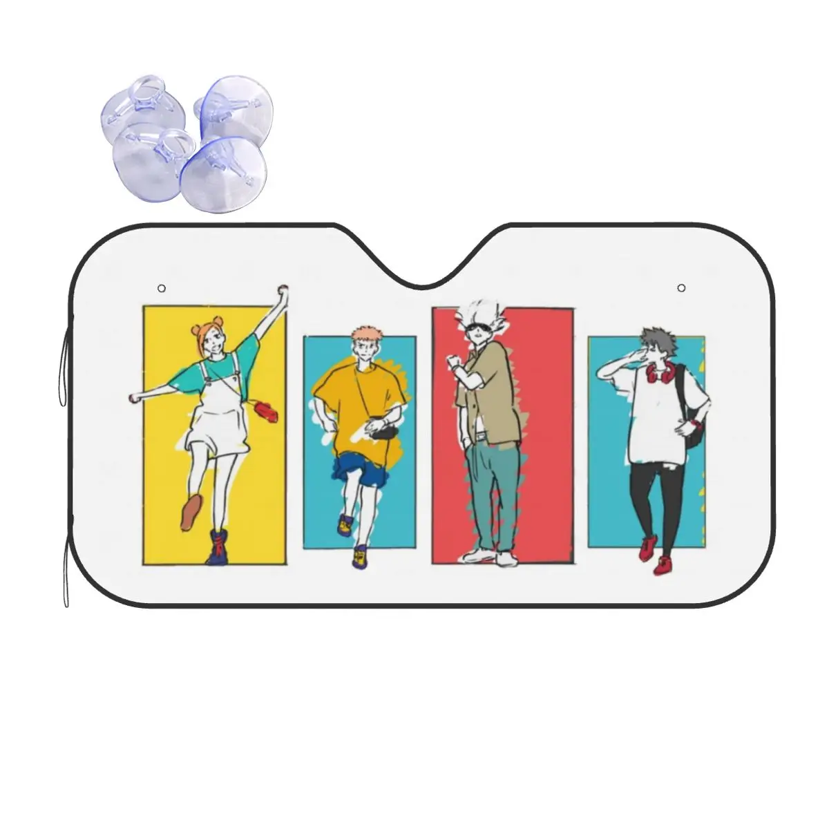 

Jujutsu Kaisen Lost In Paradise Personality Windshield Sunshade 76x140cm Anime Aluminium Foil Car Sunshade Sunscreen Curtain