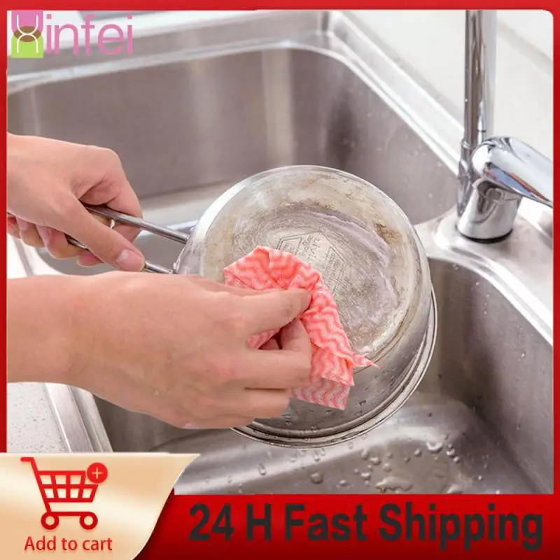 

Oil-free Cleaning Rag Disposable Non-woven Cleaning Cloth Absorbent Withdrawable Dishwashing Towel Useful Things For Kitchen