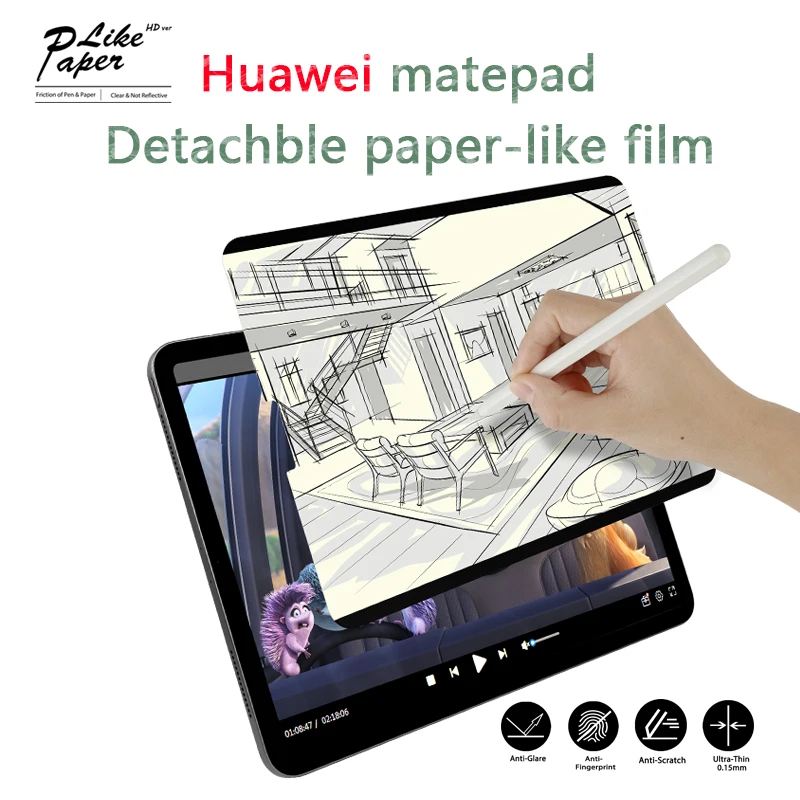 

Removable & Reusable Paper Screen Protector Like Film For Huawei Matepad Pro 10.4 10.8 11 12.6 inch m6 Matte Anti Glare