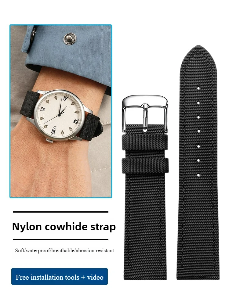 Нейлоновый ремешок для часов Ti-ssot Suchi Ti-mex Ha-milton Mi-do Se-iko мужской кожаный 22 мм