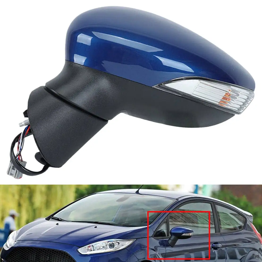 Фото Левое электрическое зеркало заднего вида в сборе для Ford Fiesta MK7 2017 2016 2015 2014 2013 №1