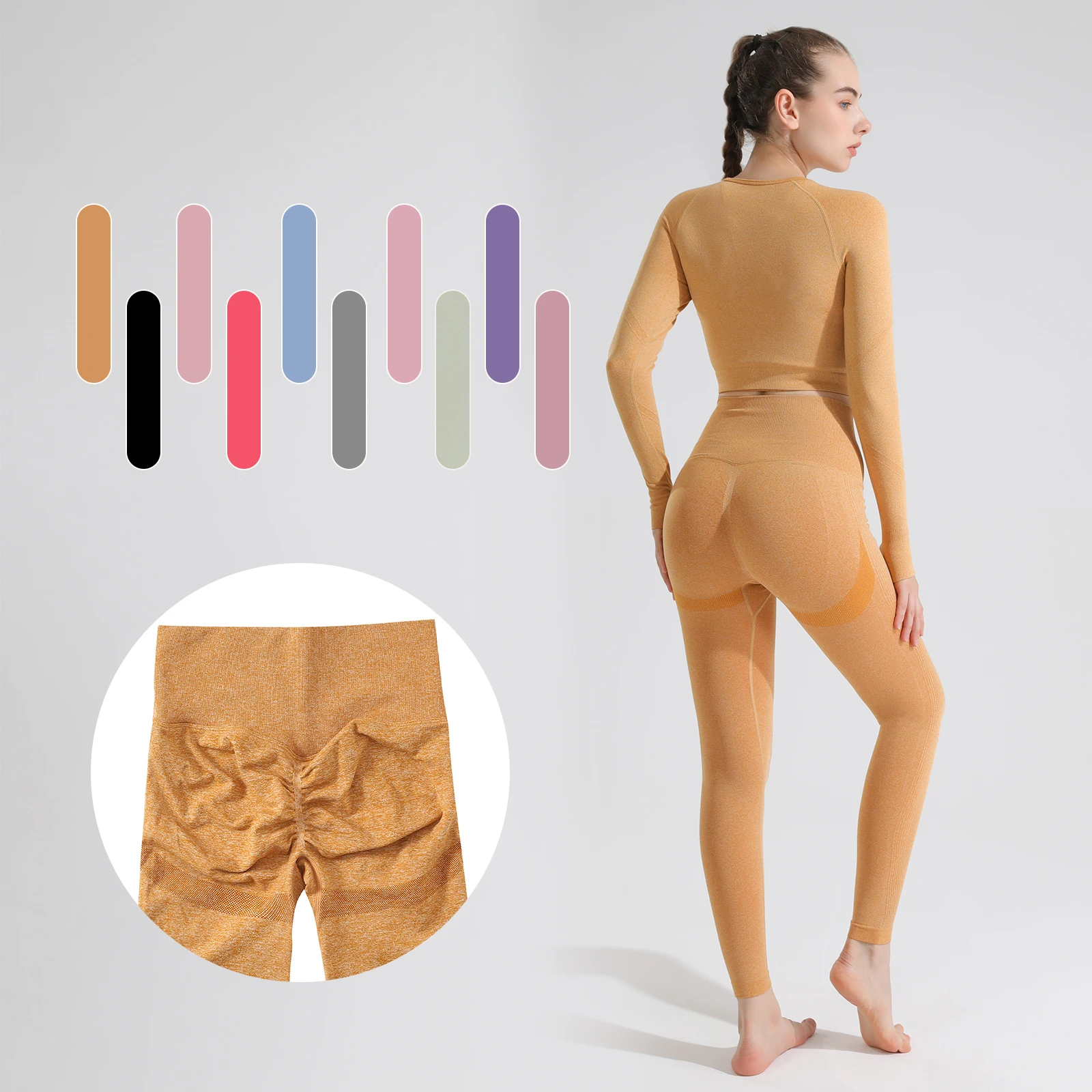 

2/3/4 шт., женские бесшовные леггинсы с высокой талией