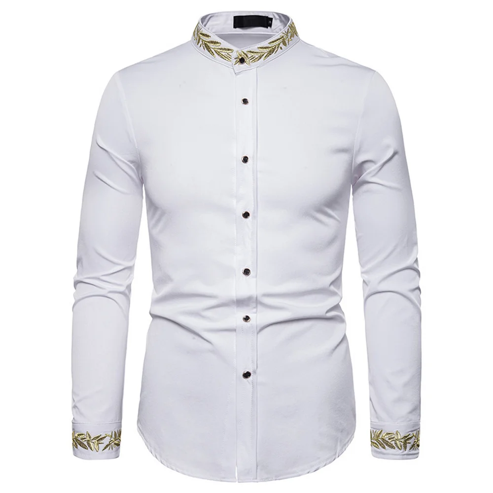 

Top Fashion Embroidery Men's Dree Suit Summer Casual Sailor Shirts For Men Plus Size Man Clothing Brand Topwear 2023