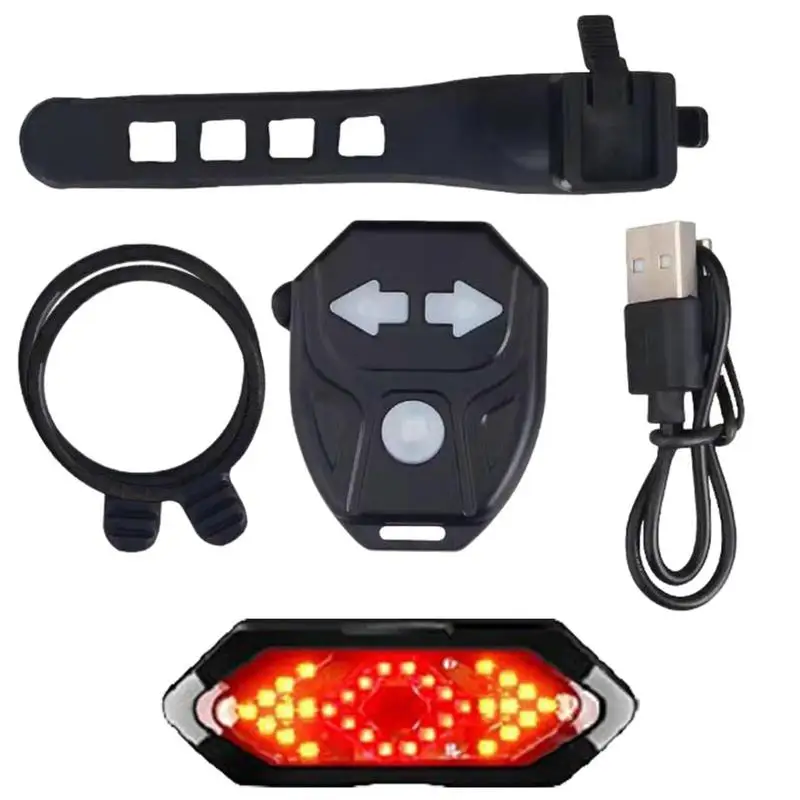 

Rear Light For Bicycle Multiple Modes Turn Signals With Remote Control LED Recharging Tail Light For Warning 120dB Tweeter High