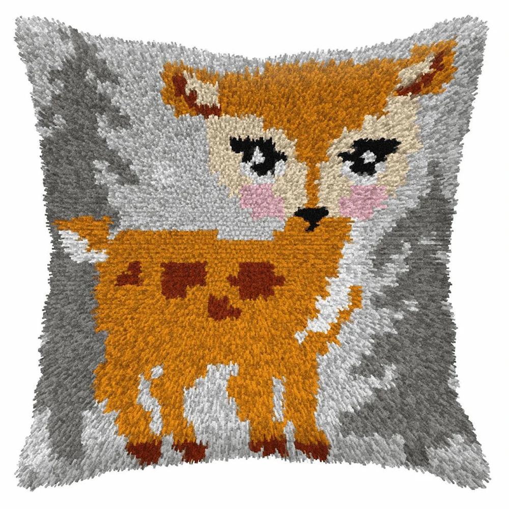 

Наборы крючков с защелкой для детей с напечатанным медведем, холст, «сделай сам», наволочка с рисунком, диван, подушка, искусственный крючок, наборы для рукоделия