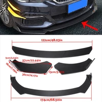 3pcs car front bumper lip body kit spoiler canard splitter diffuser adjustable universal front lip car accessories for honda