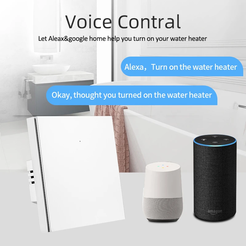 Умный водонагреватель Manhot Tuya с Wi-Fi и голосовым управлением 40 А 8800 Вт