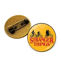 stranger things brooches popular american tv series badge teenager backpack shirt lapel pins gothic jewelry gift for fans