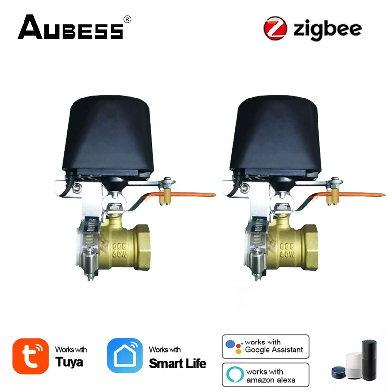 Tuya Zigbee Water Valve Gas Valve Faucet Switch Wireless Smart Life App Voice Remote Controller Support Alexa Smart Home