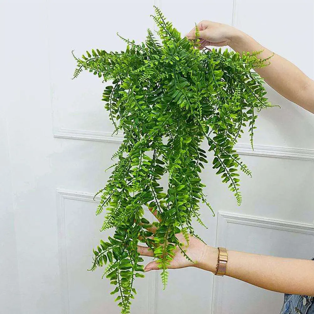 

90cm Persian Fern Leaves Vines Room Decor Hanging Artificial Plant Plastic Leaf Grass for Wedding Party Wall Balcony Decoration