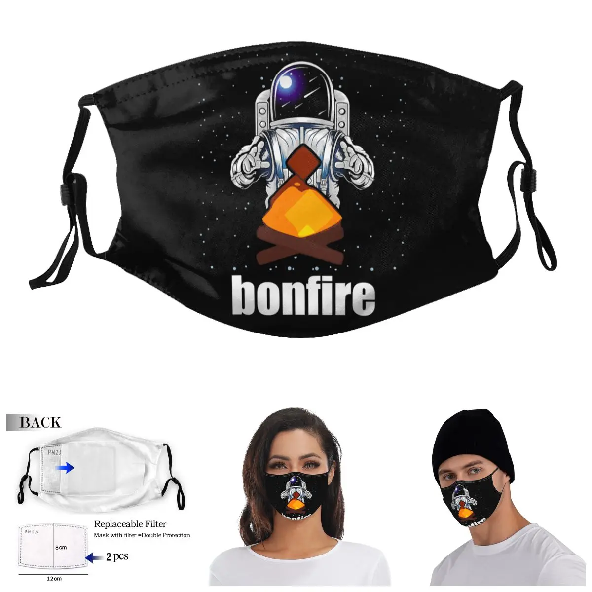 

Bonfire Coin Cryptocurrency Bonfire Crypto Active Dogecoin Adult Dust Mask Vintage False Front Activated Carbon Filter Mask