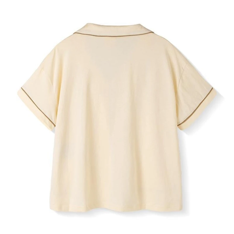 QWEEK Cotton Cute Pajamas Summer Sets for Women 2021 Pyjamas Sleeping Bear Printing Lounge Wear Soft and Comfortable Pijamas