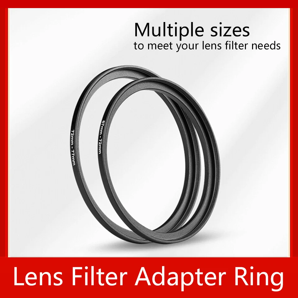 Металлическое кольцо-адаптер для фильтра объектива камеры повышающее вниз 25 мм 27