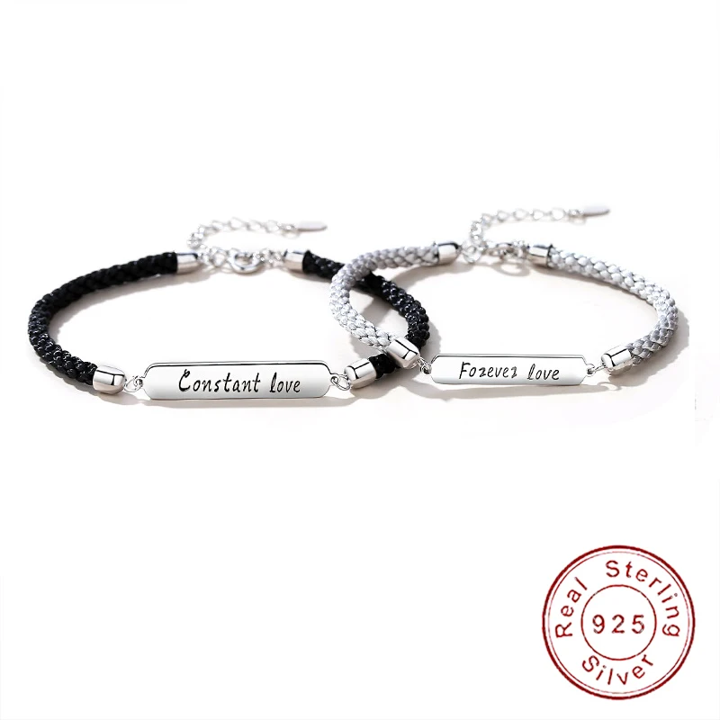 

Браслет из серебра 925 пробы с надписью «LOVE Couple»