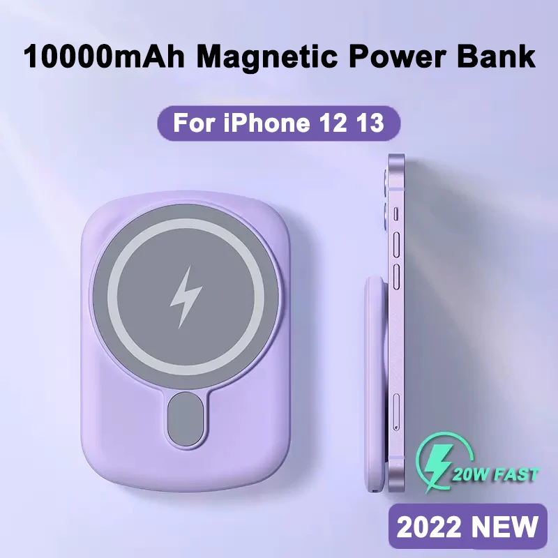 

10000mAh Magnetic Wireless Power Bank Mobile Phone Charger for Iphone 13 12 11 Pro Max Mini Powerbank Portable External Battery