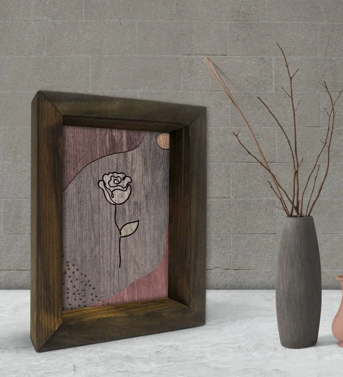

BK Rose Design Decorative Natural Solid Wood Frame 15x20cm-1