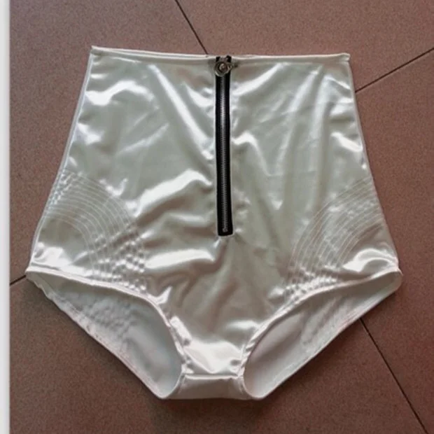 Summer Spring Glossy Gold Satin Sexy Women Shorts Casual Zipper Dance Stage High Waist Tight Bottoms