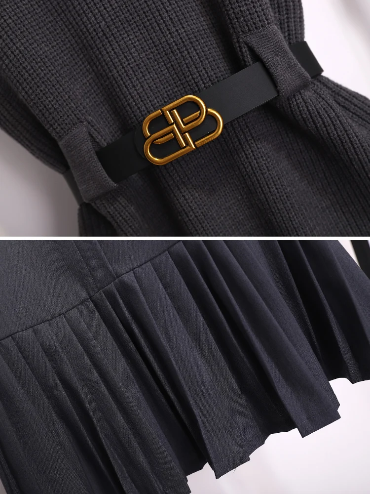 Полный комплект осеннее платье женское на осень и зиму 2024 новые модные рубашки High