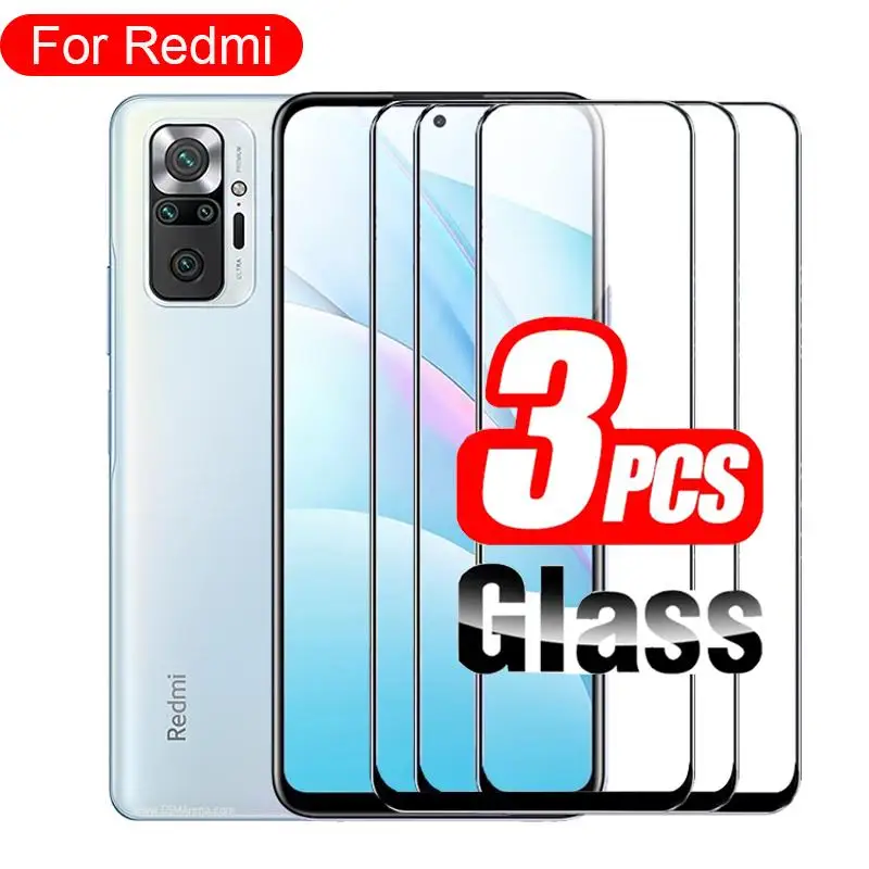 

3Pcs Full Cover HD Tempered Glass Film Screen Protector on For Redmi Note 11 10 10s 9 Pro Max 9S 9T 9A 9C 9AT 8 8A 8T 7 7A
