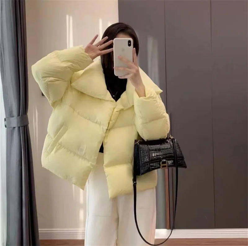 2023 Winter Fashion Women Goose Down Coat Short Parkas Jacket Thick Warm Clothing for Female Ladies Outerwear Plus Oversized