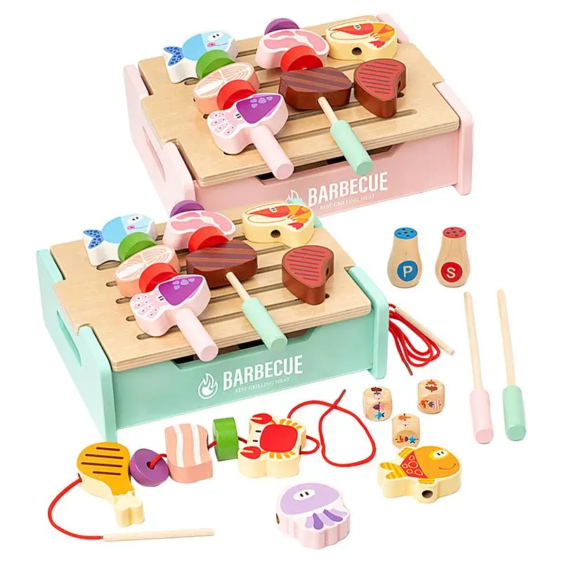 

Pretend Play Barbecue Toy Set Rich And Colorful Indoor Activity Cooking Toy For Birthday Christmas Wooden Play Barbecue Toy
