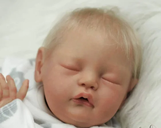 

19Inch Baby Reborn Doll Kit VIVIA Sleeping Baby Soft Touch Fresh Color Unfinished Unpainted DIY Doll Parts