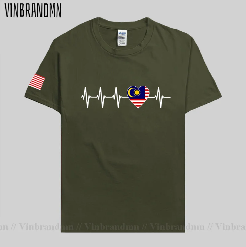 Малайзийская футболка Heartbeat I Love Малайзия Флаг страны Сердце Семейные футболки