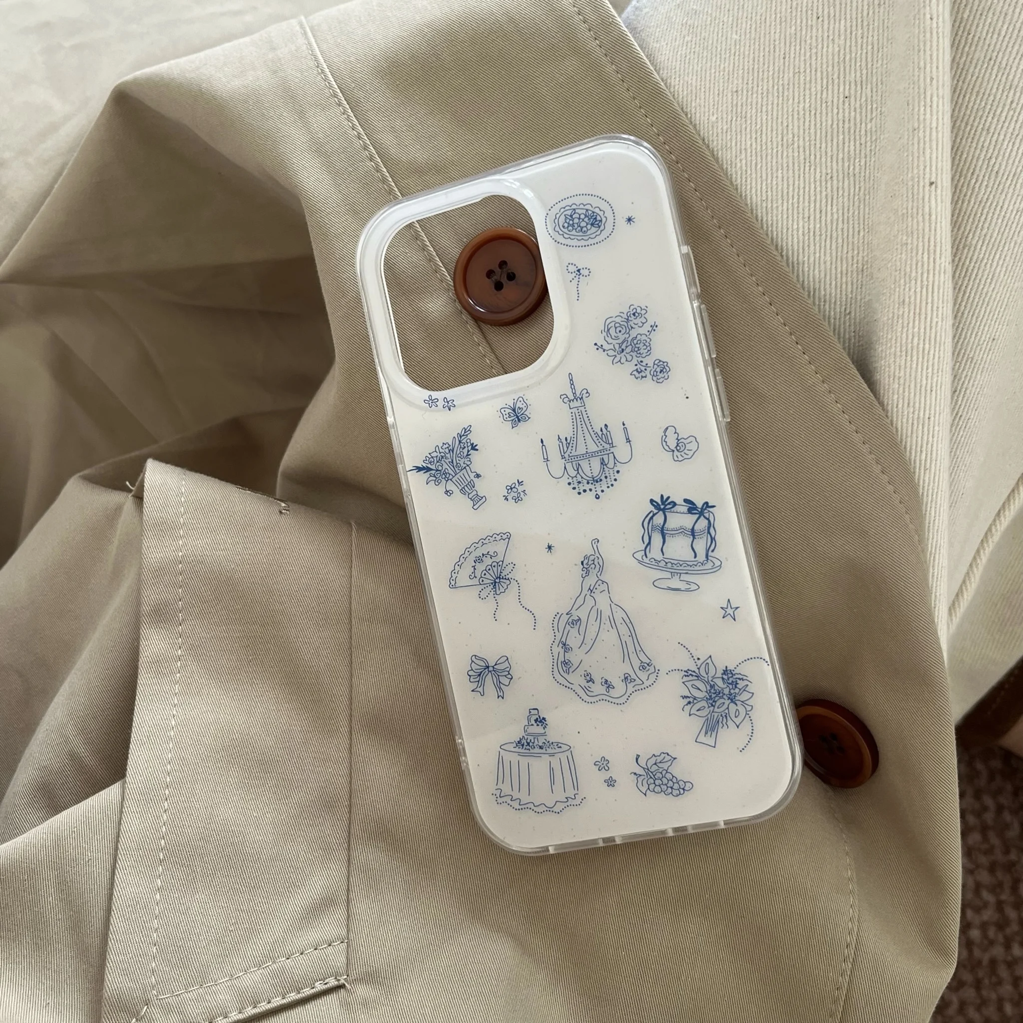 Vintage INS Chandelier &amp Gown Pattern Bowknot Stand Dual-layer Phone Case for iPhone 16 15 14 13 Pro Max Back Cover Capa