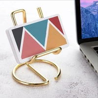 1Pcs Golden Desk Phone Holder Metal Business Card Holders Phone Rack Office Supplies Desk Display Stand Desk Accessories