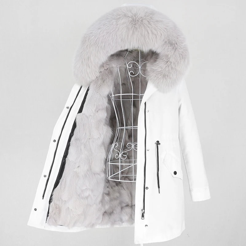 

OFTBUY New Long Waterproof Parka Real Fox Fur Liner Coat Winter Jacket Women Natural Raccoon Fox Fur Collar Hood Warm Detachable