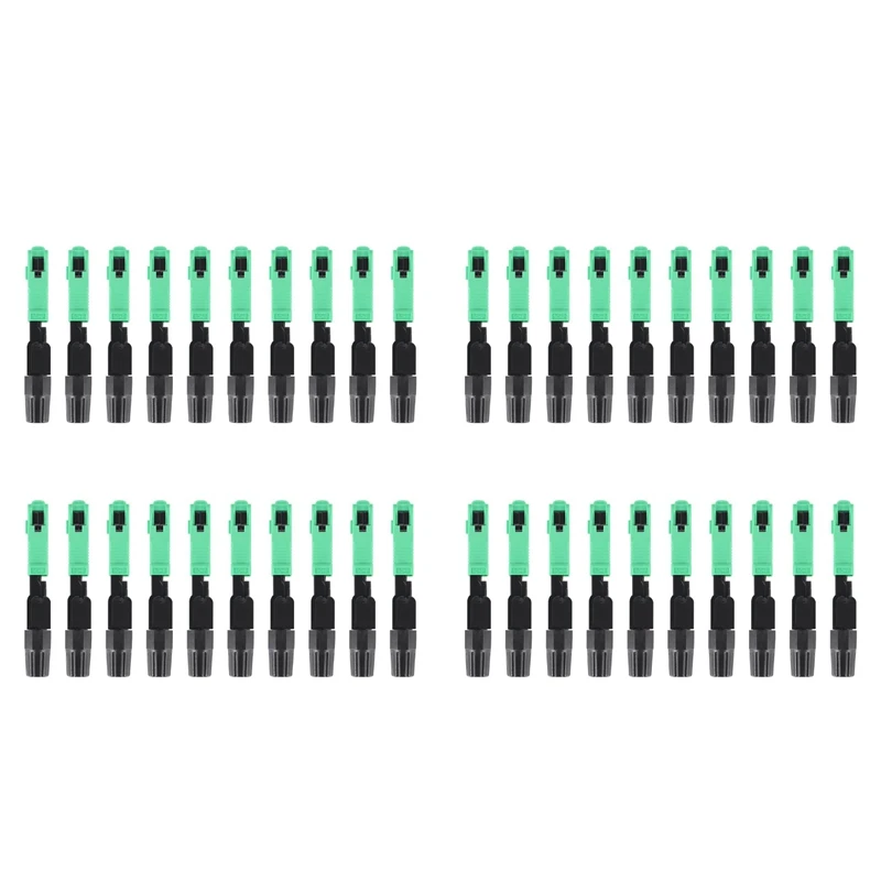 

JABS 40Pcs Sc/Apc Fiber Optic Connector Embedded Single Mode Component Fiber Optic Quick Connector-Black + Green