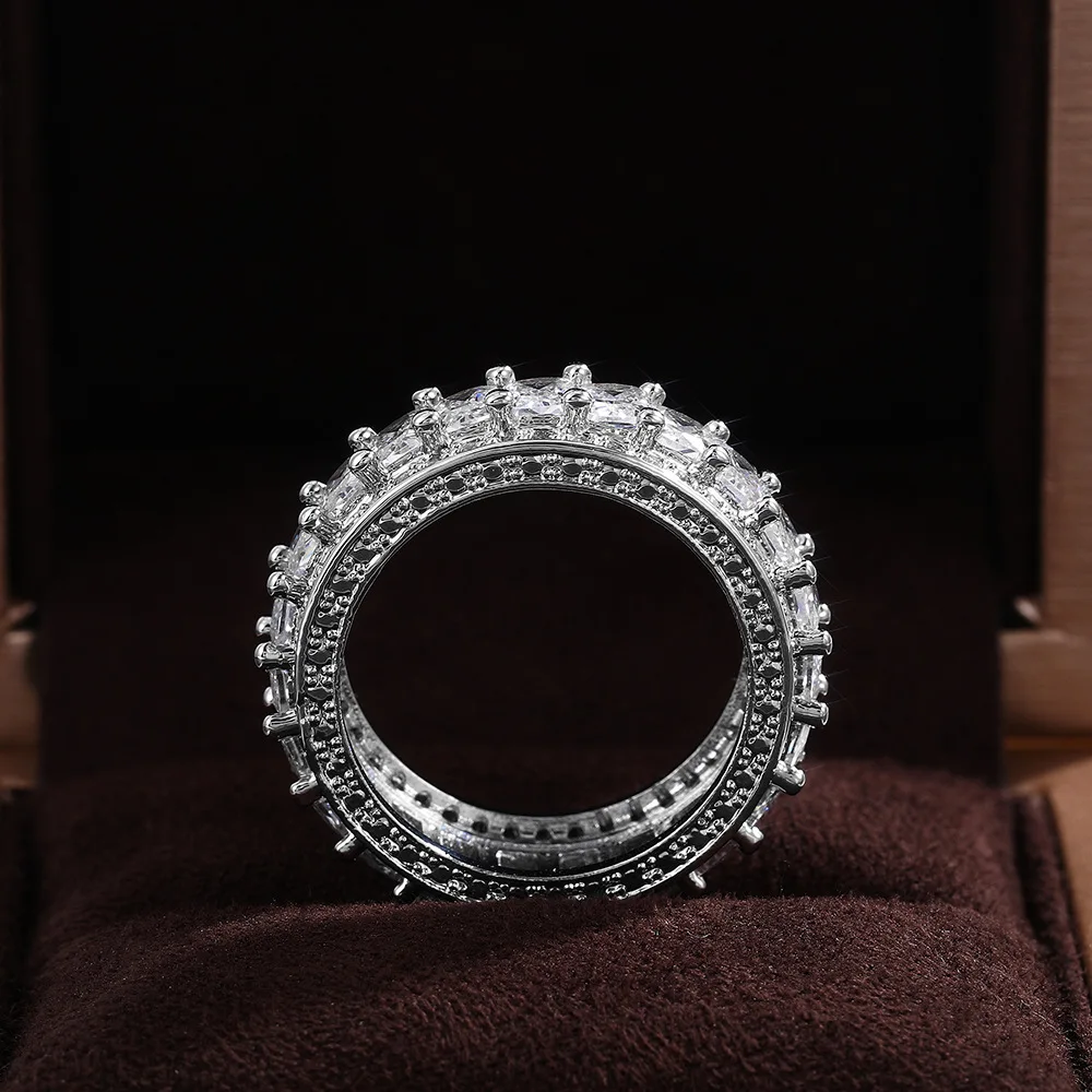 Новинка 2023 роскошное кольцо принцессы серебряного цвета эстетическое вечности