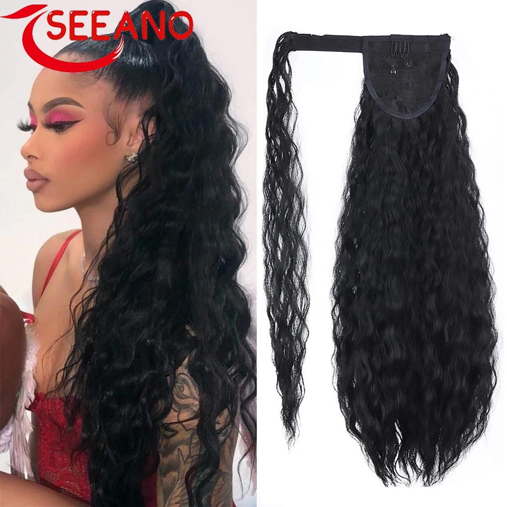 

Синтетический длинный удлинитель для хвоста, накладка из черной волнистой пасты, 22 дюйма, вокруг хвоста