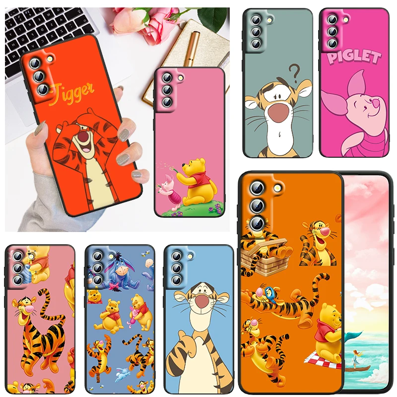 

Tigger from Winnie the Pooh is cute For Samsung Galaxy S22 S21 S20 FE Ultra Pro Lite S10 5G S10E S9 S8 Plus Black Phone Case