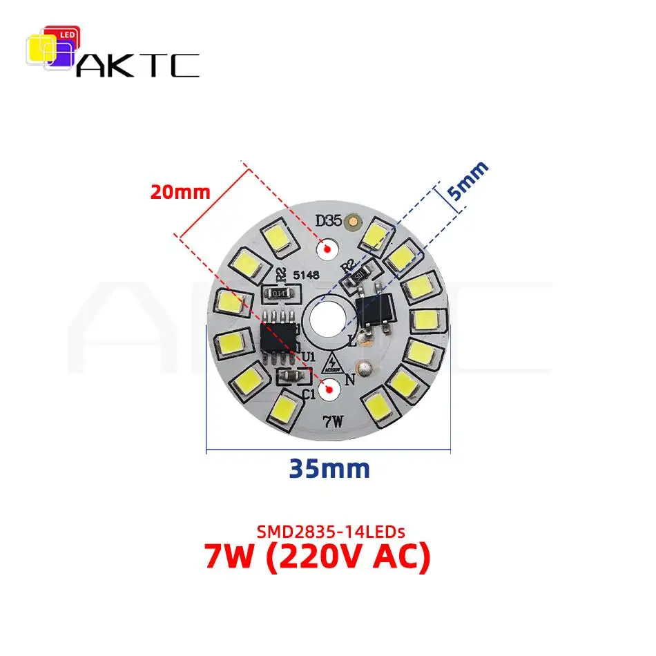 

Светодиодная плата Ankatec YXDB-220V-3/5/7/9/12/15W теплый белый