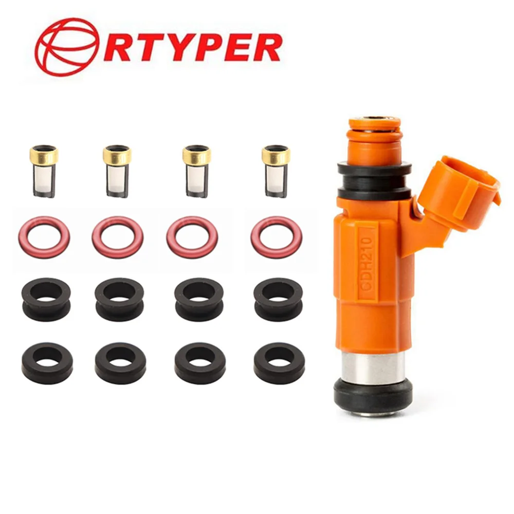 

4 комплекта топливных форсунок, уплотнение фильтра для подвесного двигателя Yamaha Suzuki G16A J20A 15710-65D00 CDH210 MD319791 MD319792 INP-771