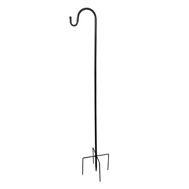 

Hot Adjustable Shepherd Crook Hooks Festoon Pole With Base Garden Border Hook For String Lights Flower Ball Plant Dropshipping
