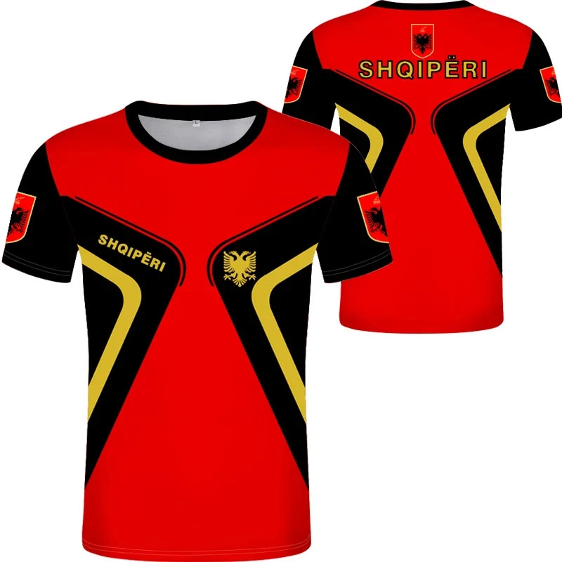 Футболки с принтом флага Албании футболка 3D национальным гербом для мужчин